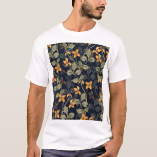 Blumenhintergrund in nahtlosem Muster. T-Shirt