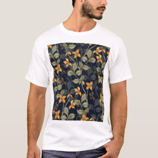 Blumenhintergrund in nahtlosem Muster. T-Shirt