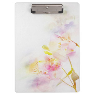Blumenhintergrund mit Watercolor-Blumen Klemmbrett