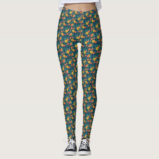 Blumenhintergrund Schönes Design-46566 Leggings (Vorderseite)