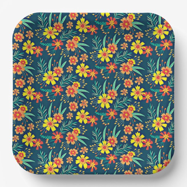 Blumenhintergrund Schönes Design-46566 Pappteller (Vorderseite)
