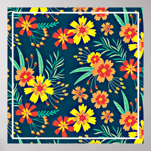 Blumenhintergrund Schönes Design-46566 Poster (Vorne)