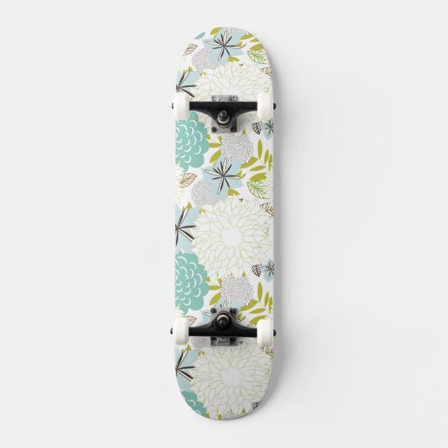 Blumenhintergrund Skateboard (Vorderseite)