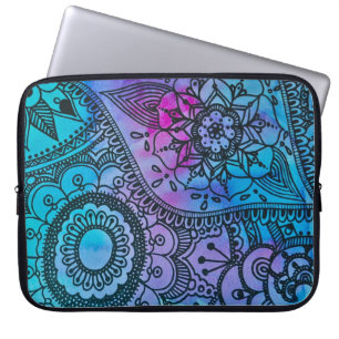 Blumenhippie-Druck-Laptop-Hülse durch Megaflora Laptopschutzhülle