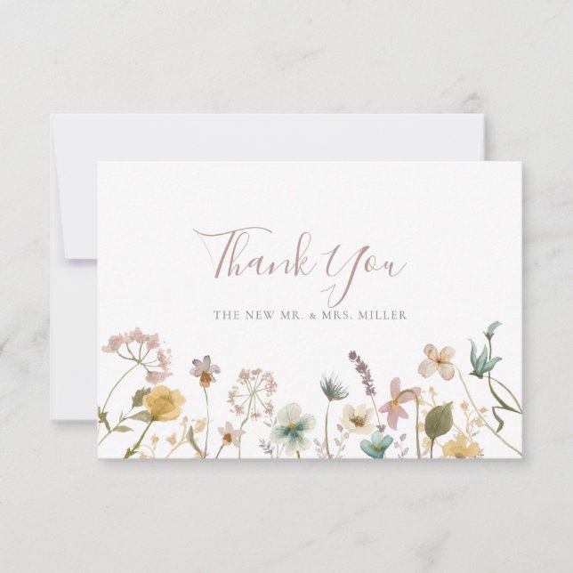 Blumenhochzeit Danke-Karte Dankeskarte (Vorderseite)