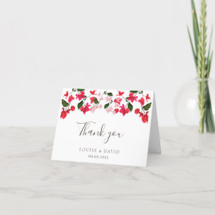 Blumenhochzeit Danke-Karte mit Bougainvillea Dankeskarte
