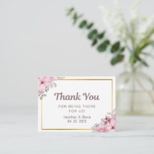 Blumenhochzeit Danke-Karte