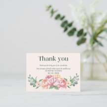 Blumenhochzeit Danke-Karte