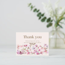 Blumenhochzeit Danke-Karte
