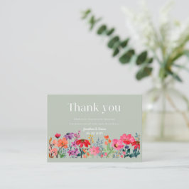 Blumenhochzeit Danke-Karte Mitteilungskarte