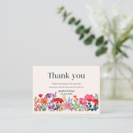 Blumenhochzeit Danke-Karte Mitteilungskarte