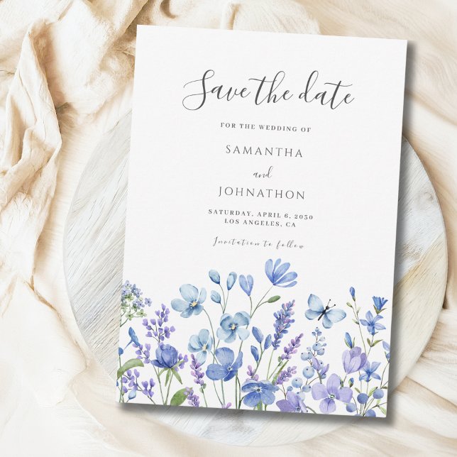 Blumenhochzeit der Blauen Wildblume Save The Date (Von Creator hochgeladen)