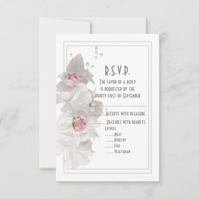 Blumenhochzeit der Weißen Blume RSVP Karte (Vorderseite)