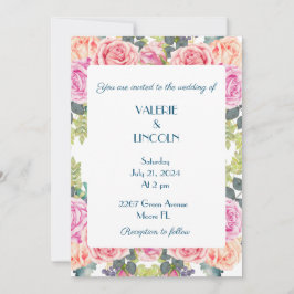 Blumenhochzeit Einladung