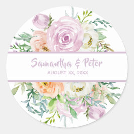 Blumenhochzeit im Sommer Blume Runder Aufkleber