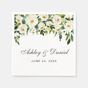 Blumenhochzeit in Grün und Weiß Serviette