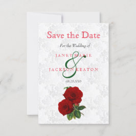 Blumenhochzeit in tiefer Rote Rose - Save the Date