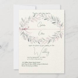 Blumenhochzeit Shabby Chic Typografie Wappen Einladung
