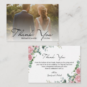 Blumenhochzeit verblasste Foto Haushalt danke Mitteilungskarte