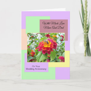 Blumenhochzeit zum Mutter- und Vatertag Karte