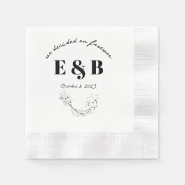 Blumenhochzeiten und Datum Serviette