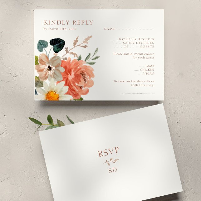 Blumenhochzeitkarte RSVP Elfenbeinreaktion (Von Creator hochgeladen)