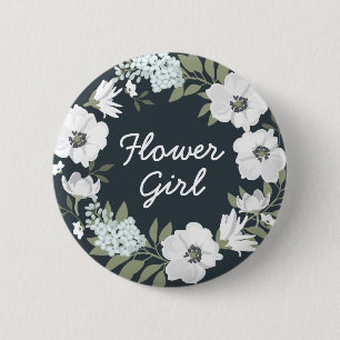 Blumenhochzeitsknöpfe Blumenmädchen Kranz Button