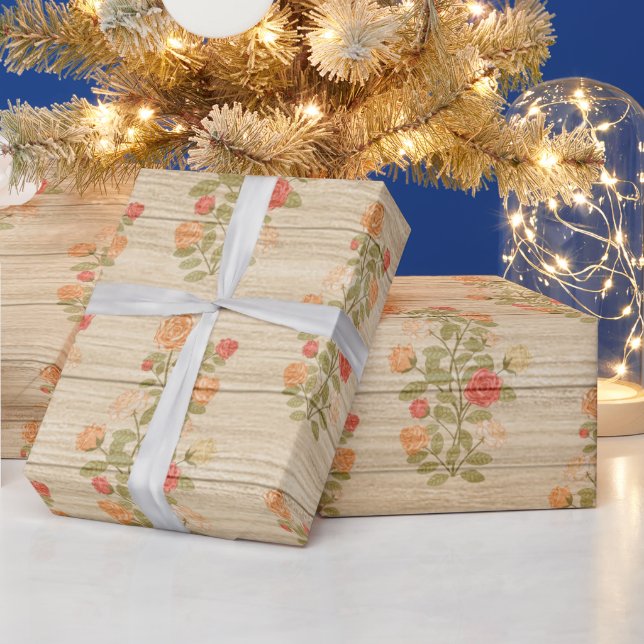 Blumenholz Modernes, populäres Wrapping Paper Geschenkpapier (Feiertage)