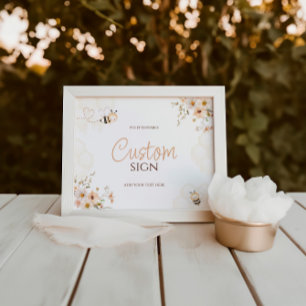 Blumenhonig Bumble Bee Baby Dusche Eigenmarke Fotodruck