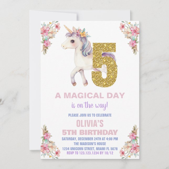 Blumenhorn Einladung zum Geburtstag (Vorderseite)