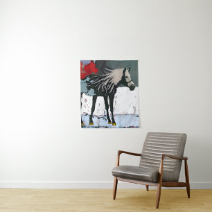 Blumenhorse Wandteppich