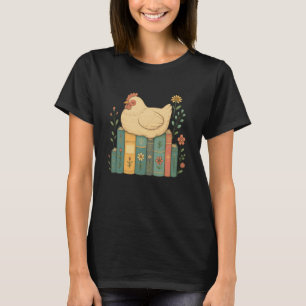 Blumenhuhn, das auf Büchern schläft T-Shirt