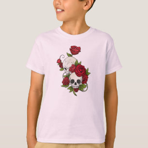 Blumenhülsen-Shirt skulls Dia de Los Muertos   T-Shirt