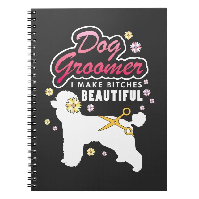 Blumenhundegroomer-Geschenk-Haustier-pflegender Notizblock (Vorderseite)