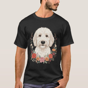 Blumenhundesporträt Botanikkranz T-Shirt
