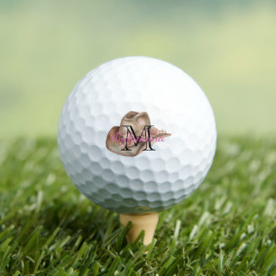 Blumenhut Cowgirl Monogramm Golfball