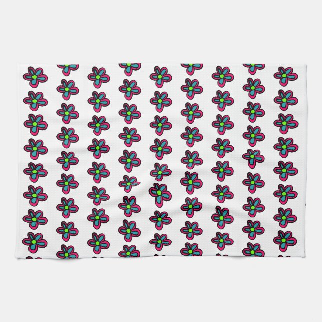 Blumenillustration Geschirrtuch (Horizontal)