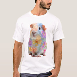 Blumenillustration Meerschweinchen Männer T-Shirt