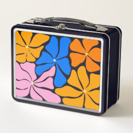 Blumenillustration Metall Brotdose