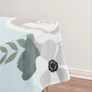 Blumenillustration sanfte blaue Babyparty zur Hoch Tischdecke