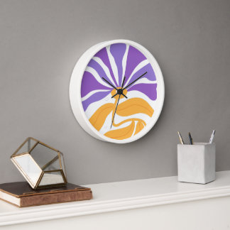 Blumenillustrationskunstwerk Uhr