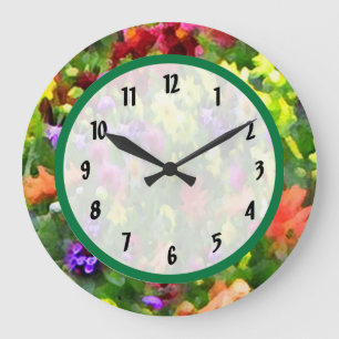 Blumenimpressionen Große Wanduhr