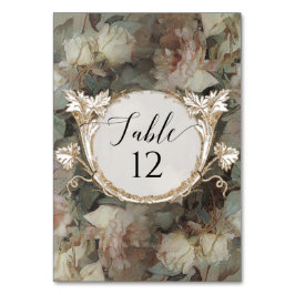 Blumenimpressionistische Rose Pink White Mint Wedd Tischnummer