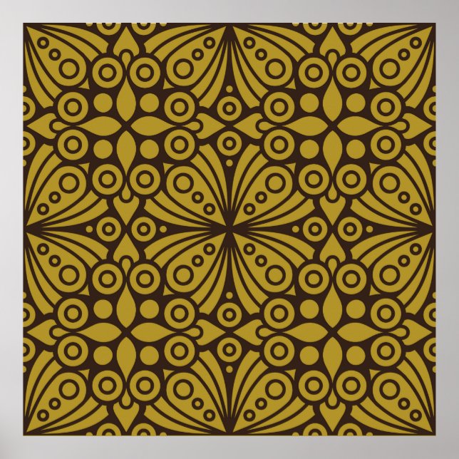 Blumenindisches Muster Layeredabstract, art, Zuhau Poster (Vorne)