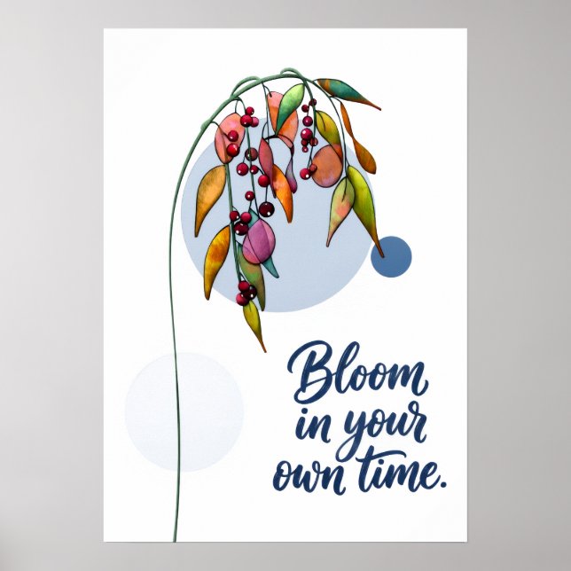 Blumeninspiration mit Beeren Poster (Vorne)