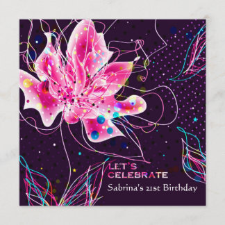 Blumenjubiläum - Geburtstags-Party Einladung