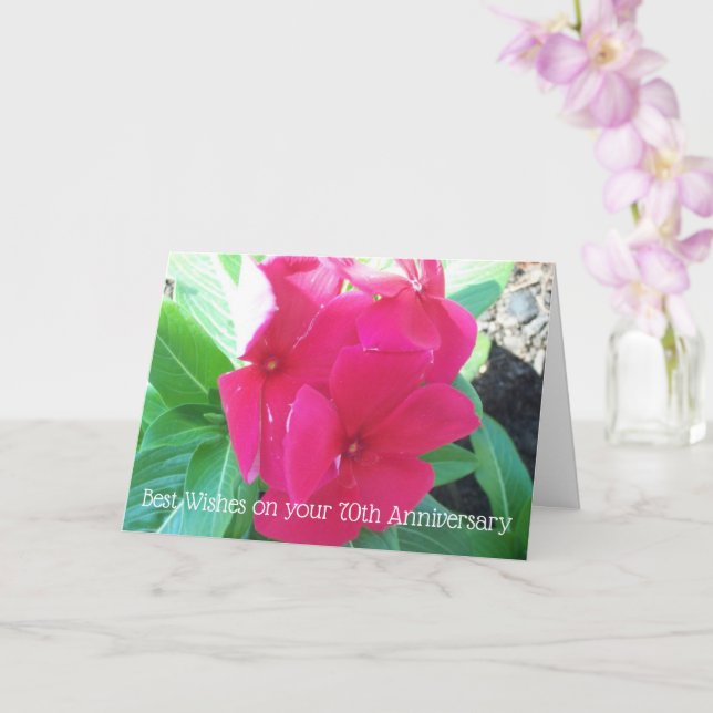 Blumenjubiläum Personalisiert 70. Hochzeitstag Karte (Orchidee)