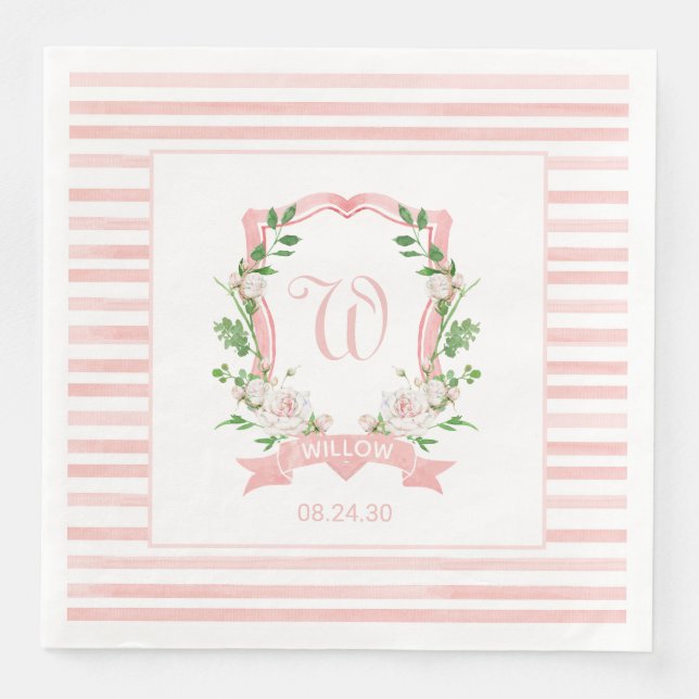 Blumenjungen Wappen Babydusche Papierabend Napkins Serviette (Vorderseite)