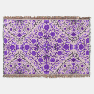 Blumenkacheln in violett- und wattenrosa decke