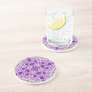 Blumenkacheln in violett- und wattenrosa getränkeuntersetzer